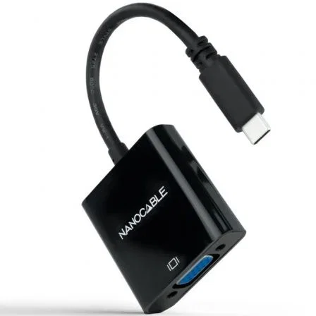 Nanocable Conversor USB-C a VGA 10 cm Negro 10.16.4101-BK